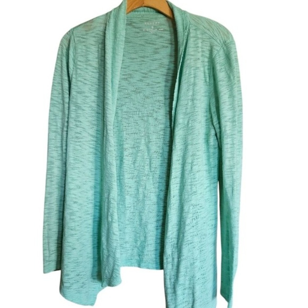 Sonoma Women's Mint‎ Green Cardigan S – Lightweight Knit Slight 2nd Color Hint